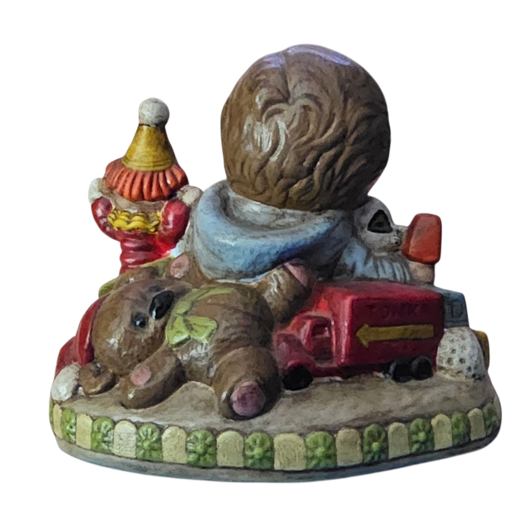 Vintage 1973 Ceramichrome Inc. Hand-Painted Boy Dog Clown Bear Statue USA Made - Picture 2 of 13